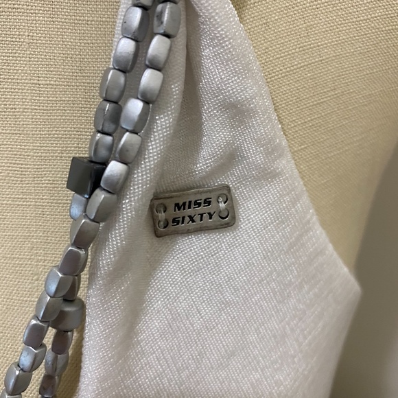 Miss Sixty Necklace Mini Tank Dress Pearl White XS - Picture 10 of 11
